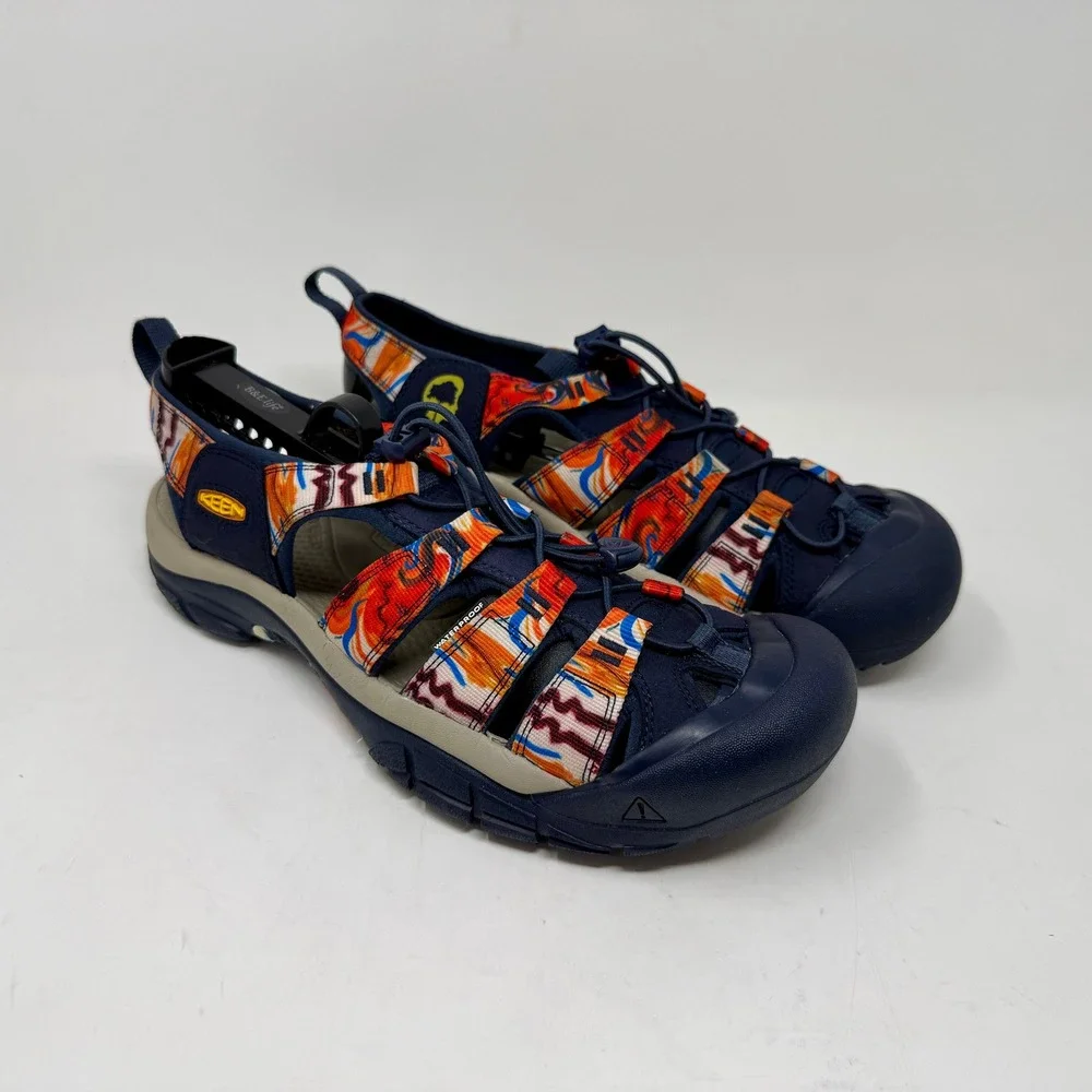 Keen Newport H2 Retro Mens Sz 11 Waterproof Sandals Navy Multi Color Swirl